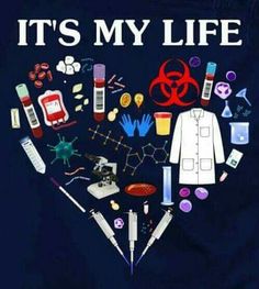 it's my life poster with medical items arranged in the shape of a heart