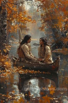 two people in a canoe on the water