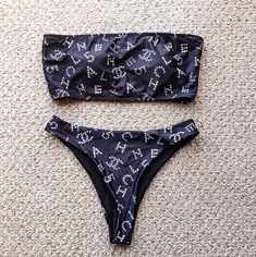 2 Pieces Chanel Bikini (Original) Chanel Swim, Womens Swim, Limited Time, Chanel, Swimming, The Originals, Black, Color