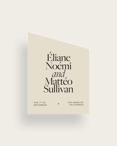 the book cover for elane noemi and mateco sullivan