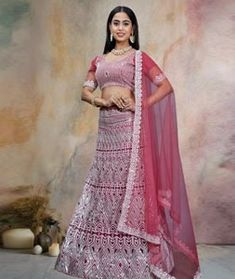 Online Collection Of Lehenga Choli: Catalog ctg-22357 A Line Lehenga, Pink Lehenga, Ready To Wear Saree