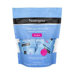 Remove makeup in one easy step with Neutrogena Makeup Remover Face Wipe Singles. These individually wrapped soft and gentle pre-moistened facial cleansing towelettes effectively dissolve all traces of dirt, oil and makeup—even waterproof mascara—gently for clean, fresh looking skin every day. Our makeup remover washes away dirt, oil, and bacteria and features an effective formula that leaves skin thoroughly clean with no heavy residue, so there's no need to rinse. Perfect for travel, work, the g Fragrance Free Makeup, Facial Cleansing Wipes, Neutrogena Makeup Remover, Best Makeup Remover, Complete Makeup, Face Wipes, Neutrogena Makeup, Facial Wipes, Makeup Remover Wipes