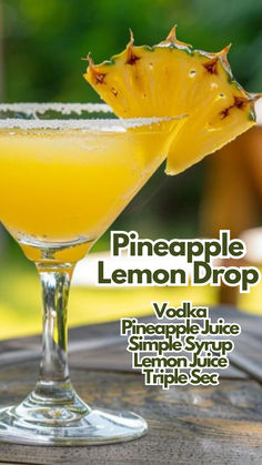 Pineapple Lemon Drop Pineapple Drinks Alcohol, Pineapple Lemon Drop, Fresh Pineapple Cocktail Recipe, Simple Drink Recipes Alcoholic, Lemon Juice Cocktail Drink Recipes, Beef And Broccoli Lo Mein, Tequila Lemon Drop, Homemade Beef And Broccoli, Pineapple Juice Cocktails