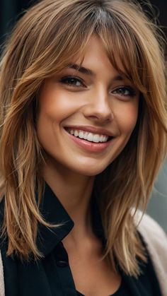 Mid Cheek Curtain Bangs, Bangs For Round Oval Face, Hairstyle For Long Face Shape Girl, Long Bangs Oval Face, Collarbone Length Hair With Side Bangs, Long Hair With Thick Bangs, Womens Hair Cuts With Bangs, Rounded Haircut Medium, Round Face Thick Hair Haircut