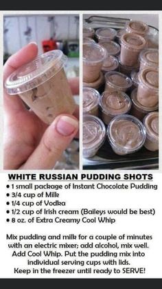 an instagram page for russian pudding shots