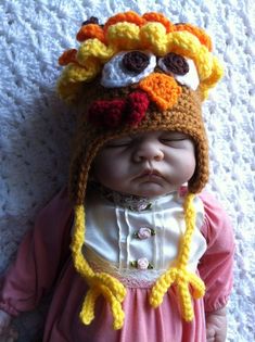 Crochet Turkey Hat Child Animal Hat Turkey Hat Crochet Baby Etsy