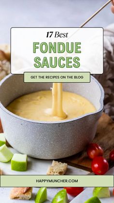 fondue sauce being poured into a pan