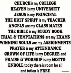 an old black and white poster with the words,'church is my college heaven is my