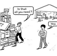 a cartoon depicting two men with boxes in front of them and the words yes, is that all you need?