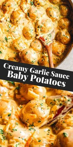 Creamy Garlic Sauce Baby Potatoes Recipe - boiled BABY POTATOES mixed with super CREAMY WHITE GARLIC SAUCE. White Garlic Sauce, Boiled Baby Potatoes, Baby Potato Recipes, Creamy Garlic Sauce, Potato Recipes Side Dishes, Potato Side Dishes, Baby Potatoes, Creamy Garlic, Potatoes Recipe