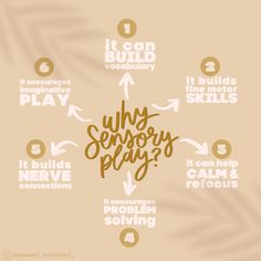 a poster with the words why sensory plays and it can be used to help students learn