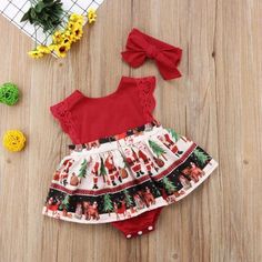 Onesie Dress, Christmas Romper, Party Rompers, Christmas Party Outfit, Bodysuit Dress, Girl Christmas, Matching Headband