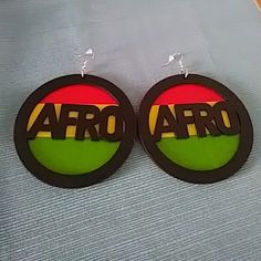 These Earrings Are So Dope An Afrocentric!! They Are Big & Bold & Definitely A Statement Piece!! Perfect For Any Outfit!! Hollow Earrings, Red Hat Society, Wood Disc, Vintage Cameo, Luxury Diamonds, Disc Earrings, Pink Plastic, Native American Fashion, Purple Butterfly