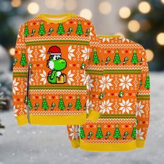 Christmas Yoshi Ugly Sweater, Super Mario Xmas Sweater, Mario Bros Holiday Sweater, Mario Gaming Christmas Sweater, Mario Christmas Regardless of whether you're looking for the future holiday sweater to wear to your next Christmas party or after-hours work holiday gathering, This is fun, warm, comfortable, unforgettable, and will make anyone feel as tipsy as one of Santa's elves. * Material : 95% polyester and 5% spandex (knitted fabric, not wool) * Type of printing: 100% 3D Printing * Shrink-pr Nintendo Christmas Art, Christmas Yoshi, Mario Christmas, Mario Games, Santa's Elves, Xmas Sweater, Holiday Sweater, Christmas Games, Holiday Gathering