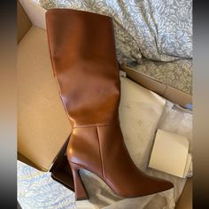 Cross Posted! Nwt/Nwb Never Worn Size: 7 Msrp: $59.95 Material: Faux Leather Heel Height: 3.25" Wide Width Has Additional Room Across The Footbed, Ball Of The Foot, And Instep Shaft Height: 16.0" Closure: Functional Side Zipper Justfab Boots, Just Fab Boots, Just Fab Shoes, Faux Leather Heels, Shoes Heels Boots, Shoes Women Heels, Side Zipper, Heeled Boots, Heel Height