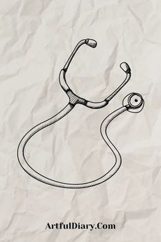 a drawing of a stethoscope on paper