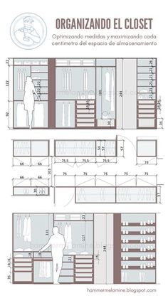 the diagram shows how to organize closets in an apartment or office building, with instructions for