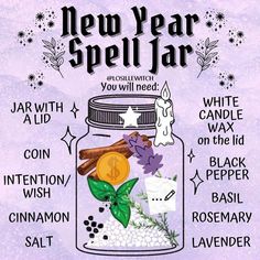 New Year Spell, Witch Ideas, Hearth Witch, Dream Spell, Witches Jar, Witchcraft Spells For Beginners, Spells For Beginners, Jar Spells, Witch Bottles