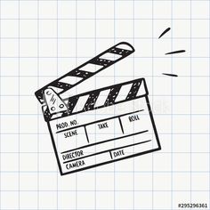 a drawing of a movie clapper