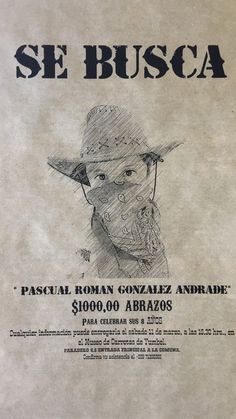 an old poster with the words se busca written in black ink on white paper