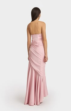 Draped Corset Dress, Corset Drape Dress, Strapless Pink Prom Dress, Sadie Hawkins Dress, Corset Bridesmaid Dress, Prom Pink Dress, Dusty Pink Gown, Strapless Pink Dress, Elegant Satin Dress