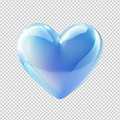 a blue heart shaped object on a transparent background