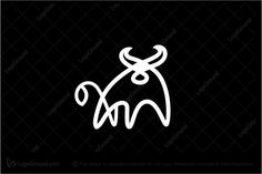 the logo for an animal that is looking like a dog with horns on it's head