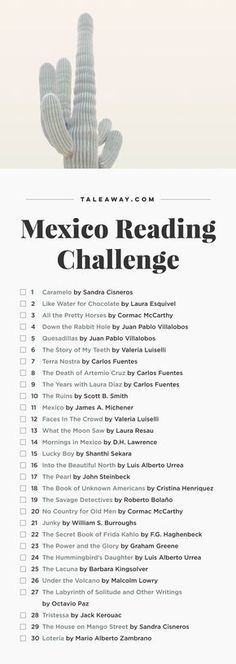 the mexico reading challenge is on display in this image, with text and images above it