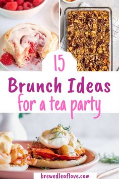 brunch ideas for a tea party with raspberries and other desserts