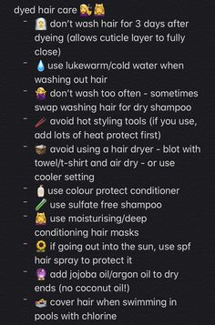 Hair Care Routine For Dyed Hair, Hair Dye Inspo Natural, Dyed Hair Care Routine, Hair Care For Dyed Hair, How To Take Care Of Dyed Hair Natural, Shampoo For Dyed Hair, Hair Journal Ideas, How To Keep Dyed Hair Healthy, Dyed Hair Care Tips