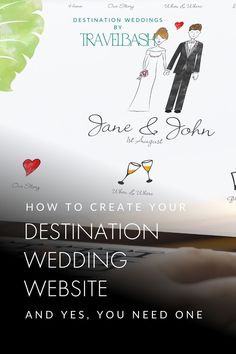 the wedding website has been designed to look like it is being used as a web page