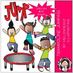 children jumping on a trampoline with the words jump above them and below it