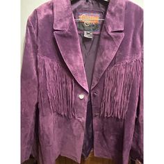 Cripple Creek Jacket 2xvtg Genuine Leather Southwestern Fringe Purple. Condition Is New With Tags. Shipped With Usps Priority Mail. Bohemian Purple Outerwear For Festivals, Casual Multicolor Fringe Outerwear, Purple Fringe Jacket, Purple Leather Jacket Lyst, Cheap Purple V-neck Outerwear, Womens Black Vest, Plaid Peacoat, Black Moto Jacket, Black And White Ribbon