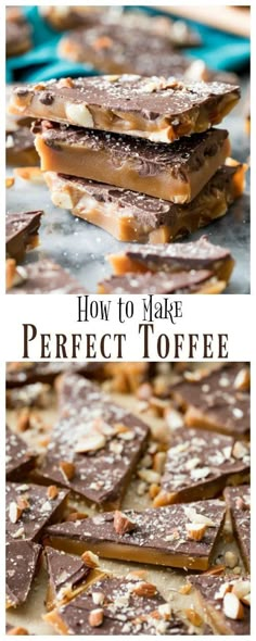 how to make perfect toffee with chocolate, nuts and sea salt on top