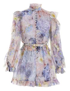 Zimmermann Rhythmic Ruffle Playsuit Citrus Garden, The Dancer, Linen Mini Dress, Mode Inspo, Chic Boutique, Cocktail Dress Party, Floral Print Dress, Playsuit