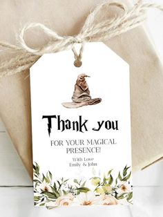 thank you for your magical presence with love, family & john gift tags - set of 10