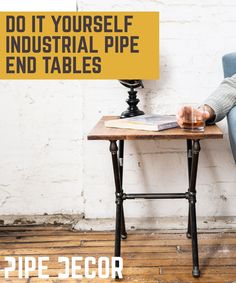 Criss Cross  End Table By PIPE DECOR - Pipe Decor Industrial Pipe Decor, Wall Mounted Clothing Rack, Industrial Table Legs, Rustic End Tables, Vintage Industrial Design, Pipe Decor, Diy End Tables, Wooden Table Top, Coffee Table Legs