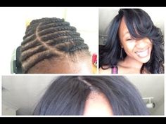 Invisible Part Sew In Tutorial | Model Model Bravo Brazilian Hair Invisible Part Sew In, Sew In Tutorial, Sew In Braid Pattern, Curly Hair Celebrities, Weave Techniques, Sew In Braids, Vixen Sew In, Full Sew In, Crown Of Glory