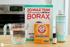 the ingredients to make homemade baking soda are displayed