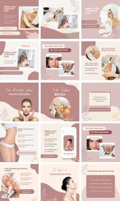 a collage of photos showing different types of women's skin care products and their uses