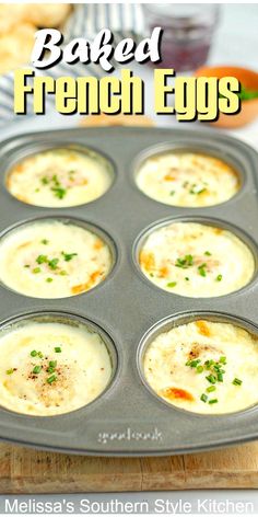 an image of baked french eggs in a muffin tin