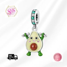 Charm for Pandora Bracelet strong avocado  Sterling Silver 925 Pandora Bracelet Charms, Pandora Bracelet, Charm Bracelets, Silver 925, 925 Silver, Avocado, Jewelry Bracelets, Charm Bracelet, 925 Sterling Silver