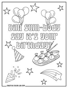 a birthday card with balloons and stars on it, says sun - boy say it's your birthday