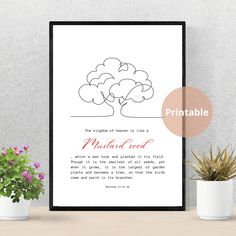 a printable poster with an image of a tree and the words, mother's day