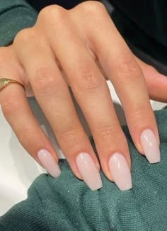 Simple Elegant Neutral Nails, Chic And Classy Nails, Nice Neutral Nails, Trendy Neutral Nails Acrylic, Classy French Tip Nails Medium, Chiffon Nail Color, Soft Pink White Nails, Perfect Almond Nails, Fresh Set Acrylic Nails