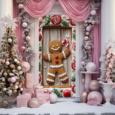 there is a gingerbread man in the window