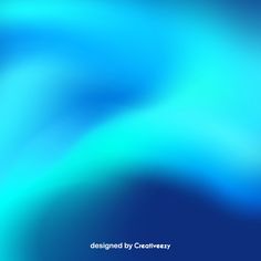 an abstract blue and green background with blurry lines in the center, as well as text that reads designed by creativity