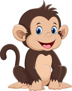 a smiling monkey sitting on the ground