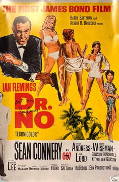 an old movie poster for the film dr no