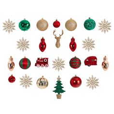 Feel nostalgic every holiday season with this set of 25 shatterproof Christmas tree ornaments. Our coordinated set of Christmas favorites, a Christmas tree, train, reindeer and decorations in a palette of Christmas-inspired colors complete any holiday décor scheme. The seasonal ornaments are shatterproof - eliminating the fear of damage. Arriving in a reusable tray for continual seasonal use, they’re perfect for mixing and matching. For a dazzling look, some of the ornaments come with glitter. Christmas Tree Train, Christmas Ornament Storage, Tree Box, Tinsel Tree, Shatterproof Ornaments, Christmas Tree Stand, Tree Garland, Ornament Box, Christmas Favorites